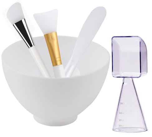 5 in 1 Gesichtsmaske Mischschale Set Enthält Silikon Gesichtsmaske Pinsel Applikator Gesichtsmaske Schüsseln Maske Spatel Messschaufel für DIY SPA Ton Maske