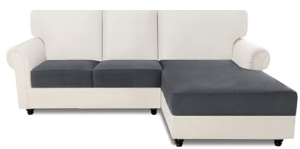 Easy-Going Fodera per seduta divano, 3 pezzi, antiscivolo, protezione per mobili da animali domestici e bambini, colore grigio scuro, 1 posto* 2+ chaiselongue * 1