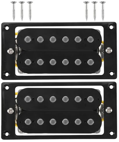 Ujjdwiurgh 2 st (1 set) svart Humbucker dubbel spole elgitarr pickuper + ramskruv