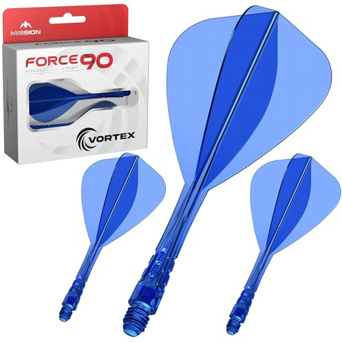 Mission Darts | Force 90 Vortex | Moulded Flight & Shaft | Kite Shape | Multiple Lengths and Colours Available.