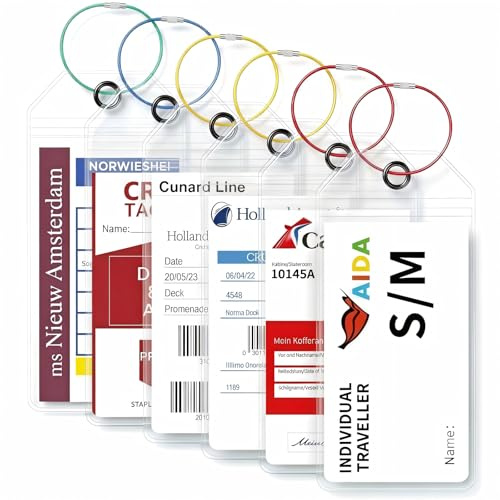 6 Piezas Duradero Identificador de Maletas para AIDA, TUI, MEIN SCHIFF | Impermeable Etiqueta Maleta Viaje con 6 Cinta Metálica Atornillable, Travel Rssentials para MSC, Maletas, Equipaje & Bolso