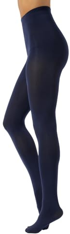 CALZITALY Collant Opachi, Collant Coprente, Collant in Microfibra, Collant Colorati | S, M, L, XL, XXL, 3XL, 4XL | 80 DEN | Made in Italy (L,Navy)
