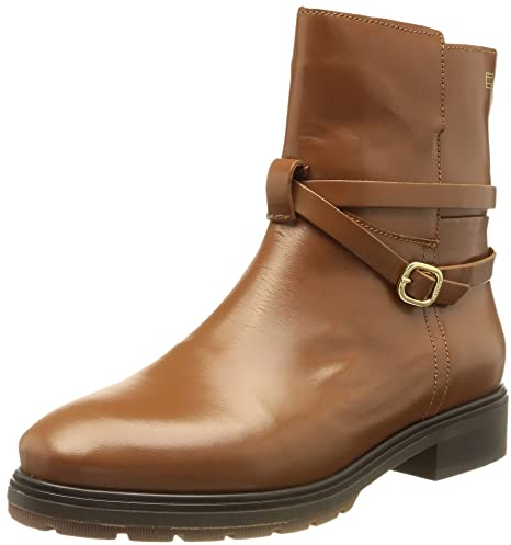 Tommy Hilfiger Damen Leather Belt Low Boot FW0FW06658 Niedrige Stiefel, Braun (Winter Cognac), 42 EU