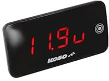 Temperaturanzeige + Voltmeter Koso Slim Line New Generation rot