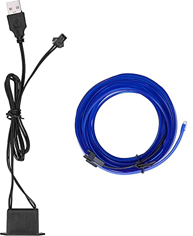 Bande lumineuse LED pour intérieur de voiture 3 mètres 5 V USB Neon EL Wire Lights, kit d'éclairage ambiant d'ambiance d'effets de bricolage pour la décoration de cosplay automobile