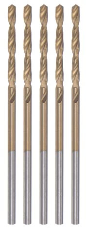 sourcing map 5pcs Twist Drill Bits 1.6mm Titanium Coated (HSS-E) M42 High Speed Steel 8% Cobalt Straight Shank for Stainless Steel Aluminum Alloy Metal