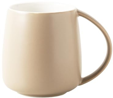 TREEWOO Klassisk keramisk magmugg med stor kapacitet 400 ml 44 ml nordisk matt färdig kaffe vatten kopp med handtag för hemmakontor män kvinnor (ljusbrun)