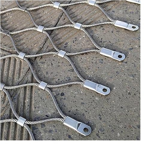 VXHCS 304 Edelstahl-Seilnetz, Flexibles Seil-Geländer-Netz, Galvanisierte Drahtzaunrolle, für Garden Farm Treppenbalkon, Anpassbar (0.6x2m)