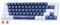 abucow 60% Mechanische Tastatur mit Blauer Hintergrundbeleuchtung, 68-Tasten Gaming-Tastatur, Dunkelblaue-Weiße Tastenkappen - Rote Schalter für EIN Premium-TIPP- und (Dunkelblau-Weiß)