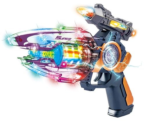 SK MISS Pistola Juguete Eléctrica, Pistolas Juguete Luces para Niños con Luces Parpadeantes y Efectos de Sonido, Juguetes de Luminosos-A Partir de 14+ Años
