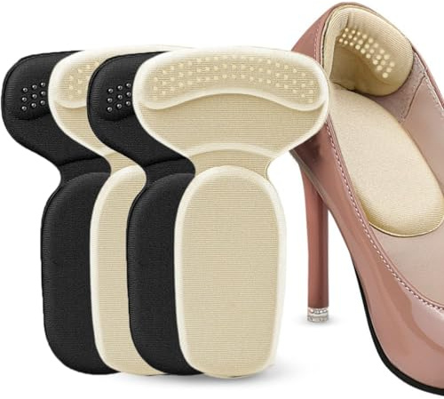 PLABBDPL 4 Pcs Taloneras de Silicona - Almohadillas de Talón para Reducir el Tamaño del Zapato y Ajustar Zapatos Grandes - Plantillas de Talón para Mayor Comodidad en Zapatos de Tacón