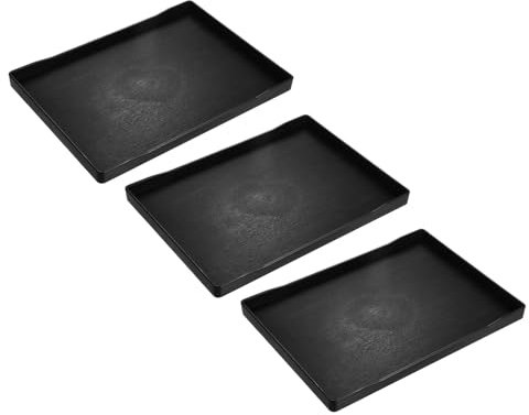 QUARKZMAN 3 Piezas Bandeja de Servicio Pequeña Negra Mini Bandeja 6 x 9 Bandejas Rectangulares de Plástico Decorativas de Madera para Desayuno Cocina Baño