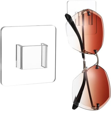 2 Stück Brillenhalter, Wand Sonnenbrillenhalter Brillenständer Acryl Sonnenbrillen Display Transparente Brillenaufbewahrung Sonnenbrillen-Organizer für Männer Frauen Büro Wohnzimmer Schlafzimmer