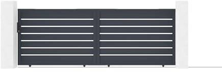 Casanoov Portail coulissant 4m VOGEL H.140cm aluminium gris