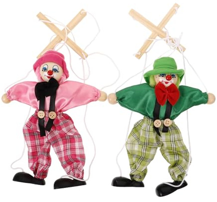 Vaguelly 2pezzi Marionette Pirata in Legno e Stoffa Filo per Ragazzo Ragazza, Giocattolo Interattivo per Esercizio Manuale e Teatro di Burattini Divertente per Genitori e Stili multipli