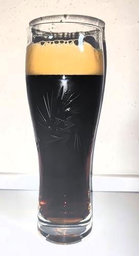 Rahm Crystal Glass - White Beer Glass Polished / 1 x 0.5 Litres / Handmade / Wheat Beer Glass / Beer Glass