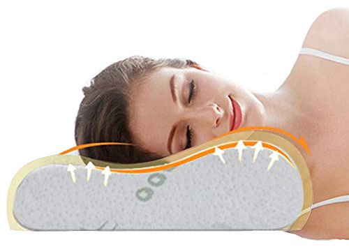Ecosafeter Memory Foam Kissen - Ergonomisches Nackenkissen für Seitenschläfer & Rückenschläfer - HWS Stützkissen mit hoher Dichte gegen Verspannungen - Waschbarer Bambus-Bezug(Bambus-Weiß)