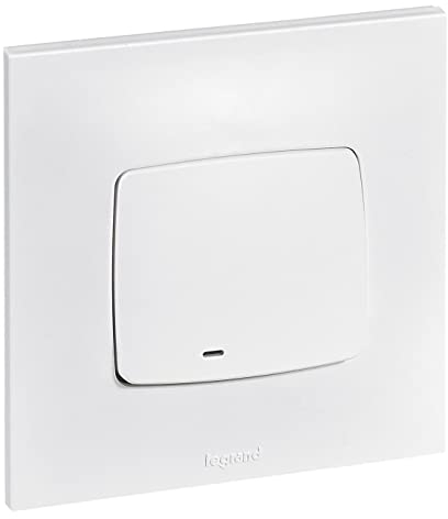 LEGRAND - Interrupteur ou Va-et-vient Neptune 10A - Commande d'Éclairage Monobloc avec Voyant (Fourni) - Prêt à Installer - Blanc