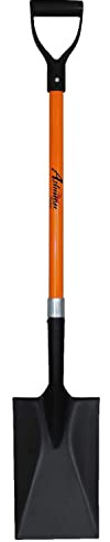 Ashman Spade Shovel (1 Pack) – 41 Inches Long D Handle Grip – The Single Shovel Weighs 2.2 Pounds and has a Durable Handle – Premium Quality Multipurpose Orange Spade Shovel with Strong Build.