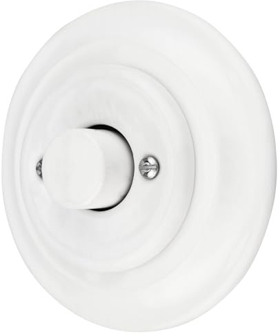 ADAKAT Dold porslin retro LED roterande dimmer, tryckknapp, allt-i-ett, serie PR1 vit