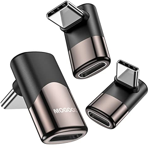 MOGOOD USB C 90 Grados Adaptador C Macho a C Hembra USB C Extender Adaptador Tipo-C de transmisión de Datos PD100W de Carga rápida y 8K@60Hz de Paso de vídeo para Accesorios de la Cubierta de Vapor