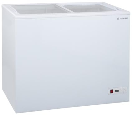 GastroHero Gefriertruhe ECO 200 I Tiefkühltruhe groß 197L I Kühltruhe abschließbar I Gefriergerät mit Glasschiebedeckel I -18°C bis -22°C