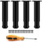 QINFZY 4 stück verstellbare Schwarze Metall-Möbelfüße, 15-19 cm, höhenverstellbar um 0-40 mm, Sofafüße, Schrankfüße, Bettbeine für Verschiedene Möbel geeignet.