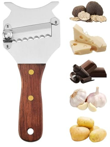 Rasoir à fromage – Râpe à truffes avec poignée en bois – Passe au lave-vaisselle – Fournitures de cuisine pour champignons, légumes