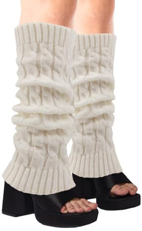 LIURFLNC Damen Stulpen, Leg Warmers mit Crochet Cuffs für Ballet Warm, Knie Warmers, Frauen Fashion Long Boot Cuffs