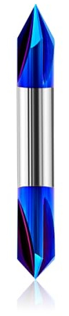 BGTEC VHM Fasenfräser 6mm Schaft 60/90 Grad Fasenfräser Entgrater, Wolframstahl 4 Flöte V Nutfräser mit Blau Nano Beschichtung, V Nut Schaftfräser für Werkzeugmaschinen und Anfasen
