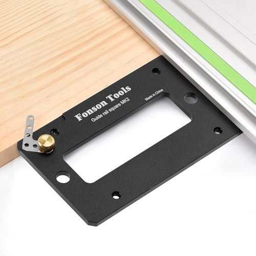 Farafox Guide Rail Square with Edge Support,90 Degree Right Angle Guide,Track Saw Square Guide,Saw Guide for Circular Saw Compatible for Makita Rails,Easy-Install, Precise Woodworking Tool