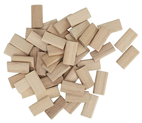 XUMIUZIY 50 Tasselli Domino in Legno di Faggio, Piatti e Uniformi per Cuciture di Mobili, Connettore Durevole per la Lavorazione del Legno per la Costruzione di Armadi e Telai