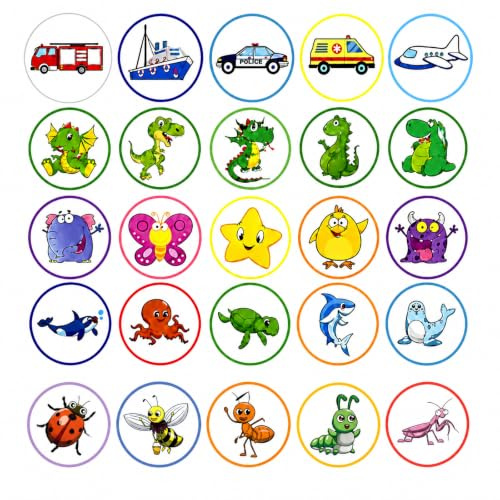 25PCS Potty Training Stickers Colour Changing Reusable Toilet Target | 5 Themed Reusable Color Changing Toilet Target Decals Potty Training Aids for Toddler Boy Girl