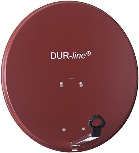 DUR-line MDA 60cm Rot - Aluminium Satellitenschüssel mit LNB Feedhalterung - Sat Antenne Spiegel Anlage [Digital, Camping, Astra 19,2°, DVB-S/S2, Full HD, 4K, 3D]
