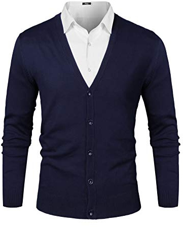 iClosam Cardigan da Uomo Maglieria Leggera Collo A V Casual Maglioni Manica Lunga Maglieria Maglione Coat