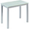 MOMMAHOME® Mesa de Comedor y Cocina, Extensible y Plegable, Mesa Moderna, Color Blanco/Plata. Londres, Cristal Templado/Metal, Medidas 95x55/95x76 cm