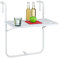 Relaxdays Balkon Hängetisch, klappbar, 3-Fach höhenverstellbar, Tischplatte in Rattanoptik, B x T: 59,5 x 36 cm, weiß