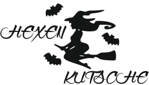 tradercat Auto Aufkleber Hexen Kutsche, 15cmx10cm, Sticker für alle Oberflächen, Fenster, Seitenspiegel, Heckscheibe, Motorhaube, Fahrzeug, mit Anleitung (Schwarz)