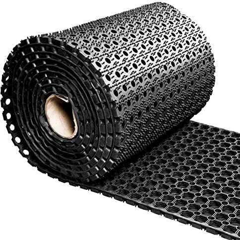 Vivol Ringgummimatte Meterware - 50cm breit - Rollenware pro Meter - max. 10m lang - Rubber Antirutschmatte für draußen - Teppichläufer für Garten, terrasse, Garage un an der Tür