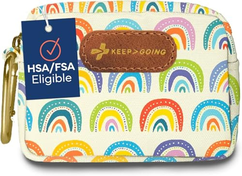 KeepGoing Small Travel First Aid Kit Kids – 60 Pc. Mini First Aid Kit for Purse, Diaper Bag, & Backpack with Latex-Free Bandages – 4 Oz., & 4.5 x 3.5 x 2 in, TSA-Approved