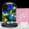 Touloube Rosa Eterna Regalos del Día de la Madre para Mamá,Regalo de Flor de Rosa para Ella -3 Rosas de Seda Azul con Luz LED en una Cúpula de Cristal para el Día de la Madre Aniversario Cumpleaños