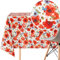 KP HOME PVC Wachstuchtischdecke Rechteckig 250x140 cm - Abwischbare Tischdecke Wasserdichtes für 8 Personen - Vinyl Tischtuch, Tischdecke Kunststoff mit Roten Mohnblumen, Blumenwiesenmuster
