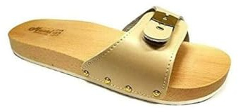 M.a.u.r.i. Zoccolo in Legno da Uomo - Made in Italy Beige