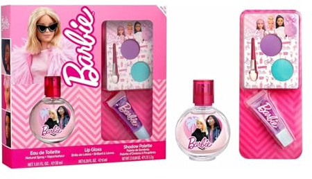 Presentset barnsmink, Eau de Toilette 30 ml med blommig och fruktig doft, läppglans och ögonskuggspalett för barn