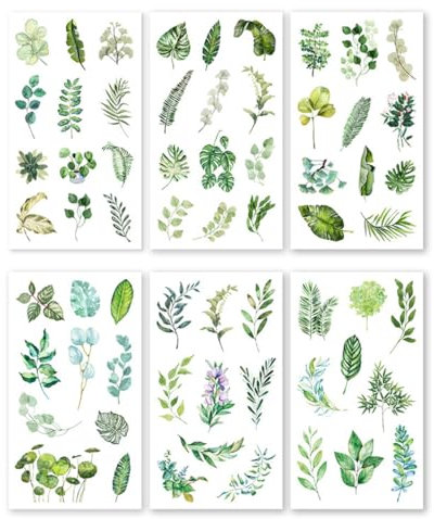 AYVRUOP eukalyptus deko,deko taufe,sticker hochzeit,12 Blätter à 126 Stück für dekoratives Scrapbooking, Journaling, Kalenderplanung, Kerzenbasteln und andere Kunstwerke