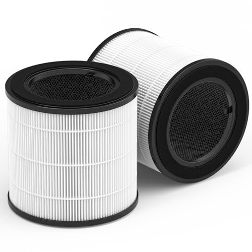 2 Pack Replacement True HEPA Filter Compatible with Philips AC0820/30 AC0820/10 AC0830/10 AC0819/10 800 Series Air Purifier,3-in-1 High Efficiency Filter,Replace Part FY0194/30 and FY0293/30,White