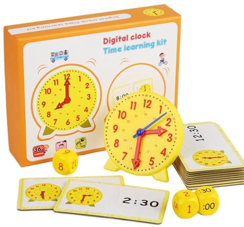 QYDKWK Lernuhr Kinder Pädagogisches Spielzeug 1. 2. Klasse Lernspiele ab 5 6 7 8 Jahre Grundschule Schulbedarf, Montessori Spielzeug Geschenke zur Einschulung Junge Mädchen