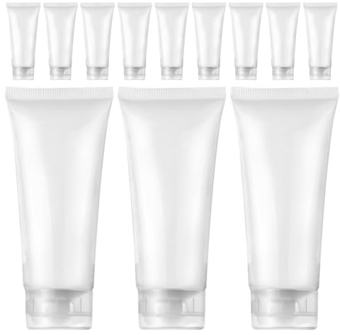 MAGICLULU Tubos Vacíos de 20 Ml 30 Unidades para Champú y Loción, Botellas de Plástico Tapa Abatible, Envases Reutilizables para Artículos de Higiene Personal en Viajes