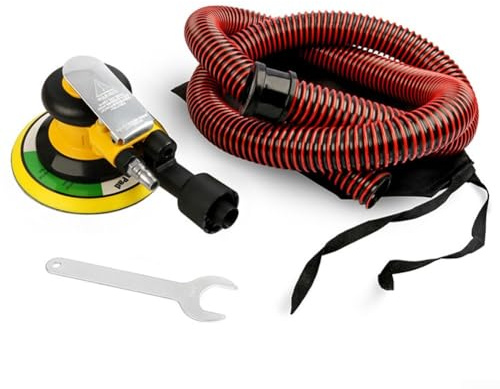 Gdfnmogo Machine de polissage pneumatique pour le travail du bois de voiture, la rouille et la peinture, broyeur d'air 13500 tr/min avec échappement arrière, compatible avec éponge/laine (B)