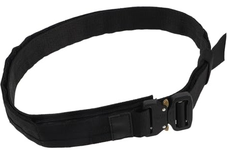 NOLITOY Ceinture Double Couche Noire M à Scratch Ceinture Utilitaire Robuste pour Tir Sportif et Service Extérieur D'officier Compatible Port Quotidien avec Poches Renforcées